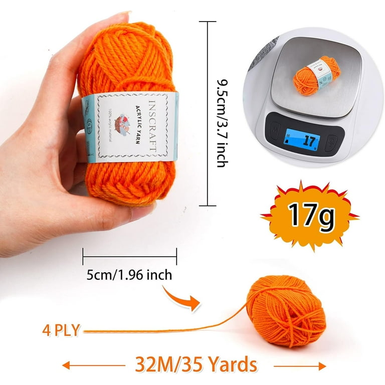 60*20g Acrylic Yarn Skeins - 2600 Yards of Soft Yarn for Crocheting,  Knitting and Craft Projects