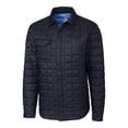 thumbnail image 2 of Men's Cutter & Buck Navy Georgetown Hoyas Rainier PrimaLoft Eco Insulated Quilted Button-Up Shacket, 2 of 3