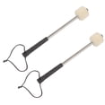 thumbnail image 2 of 2pcs Black Drum Mallets with Metal Handle Wool Felt Head for Music Playing Percussion Instrument Accessory, 2 of 8