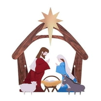 Outdoor Nativity Scene, Weatherproof Nativity Sets for Christmas Outdoor Decor, Large Holy Family Nativity Set Outside Display Christmas Decorations for Front Yard and Lawn-Colored