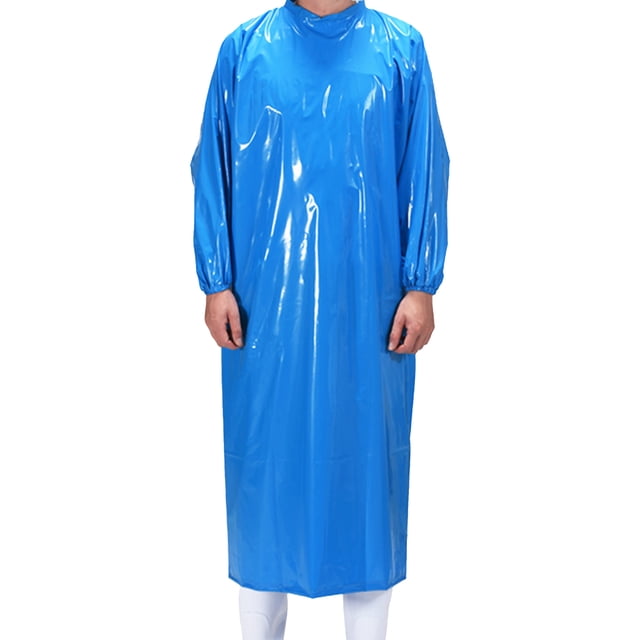 Waterproof Apron with Long Sleeves Food-Grade TPU Protective Smock Oil Resistant Workwear for Food Processing Cold Storage Seafood Work