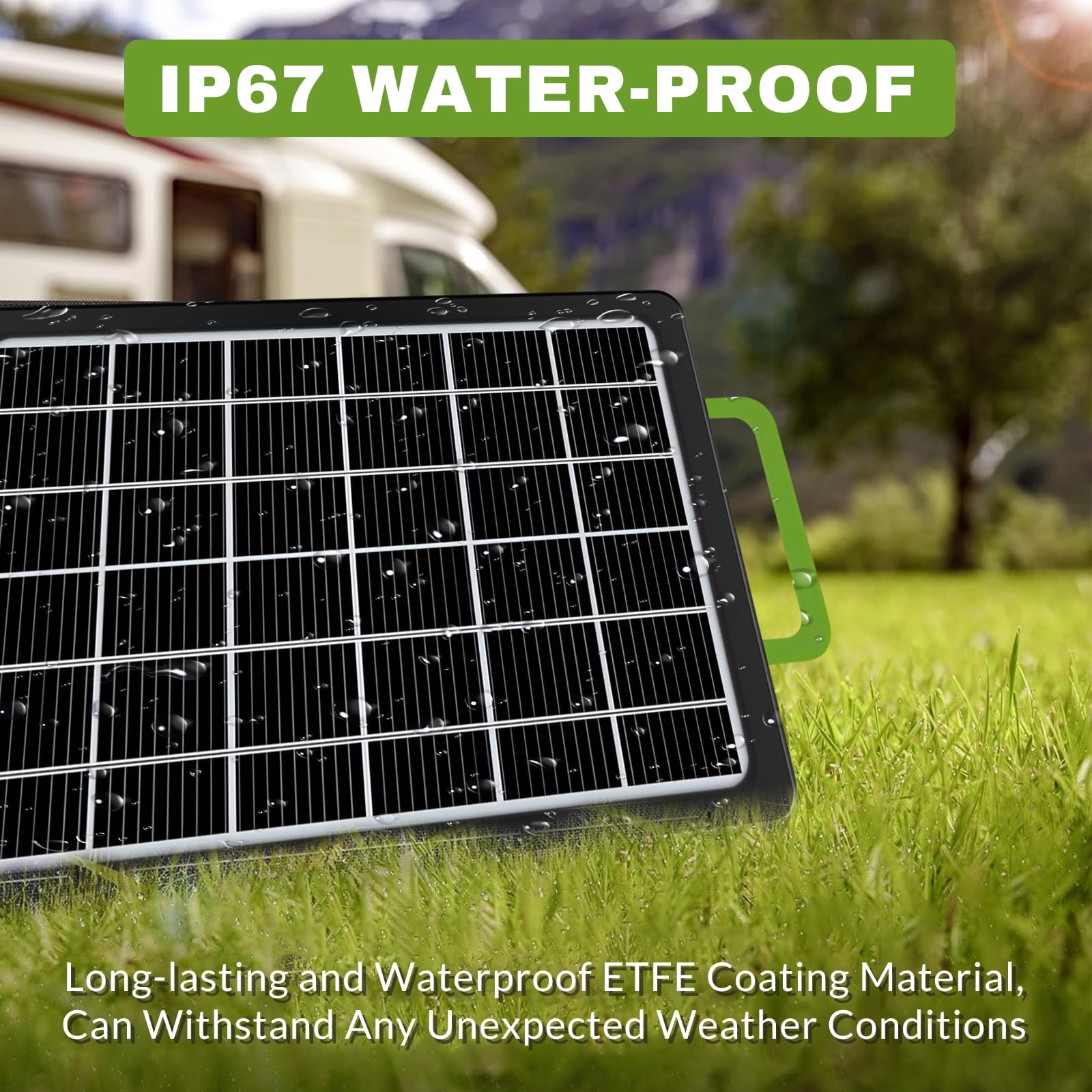 Portable 15W Monocrystalline Solar Panel – 3A Fast Charging, Built-in LED Light, and 1-to-5 Cable for Outdoor, Emergency, and Motorcycle Use