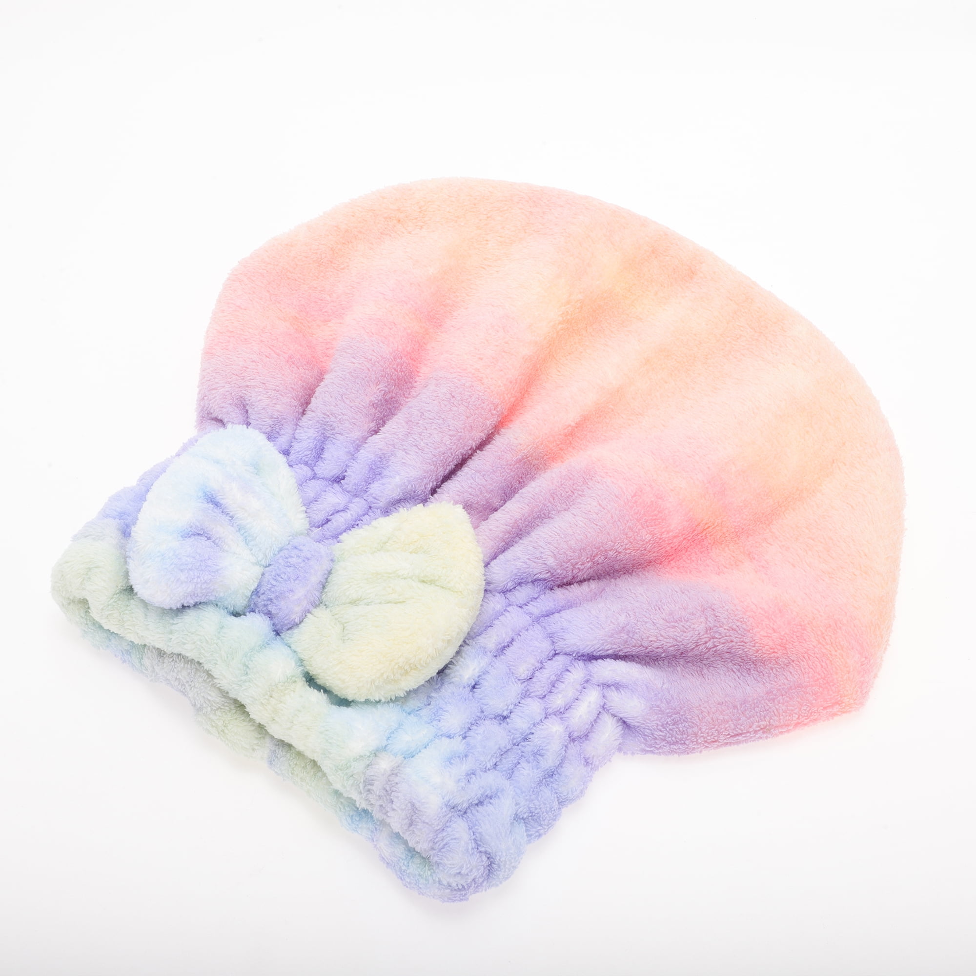 Unique Bargains 1pc Water-absorbent Bow Gradient Hair Towel 9.84"x 10.24" Green