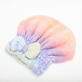thumbnail image 4 of Unique Bargains 1 Pc Water-absorbent Bow Gradient Hair Towel for Bathroom Green Coral Fleece, 4 of 5