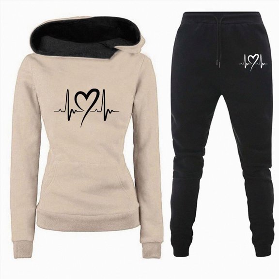 NOLDARESLounge Sets for Women Matching Sweatsuits Oversized Hoodies & Baggy Wide Leg Sweatpants, Fall Workout Tracksuit(Khaki,XL)
