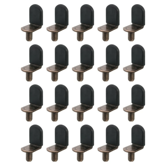 Uxcell 36 Pack 1/4" L-Shelf Pins Bracket Peg, Metal Shelf Black Cover Pegs with Hole, Bronze