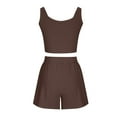 thumbnail image 4 of Cameland Women's Spring and Summer Solid Tank Top Shorts Two Piece Casual Home Set, 4 of 9