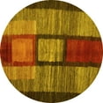 thumbnail image 1 of Ahgly Company Indoor Round Abstract Yellow Contemporary Area Rugs, 8' Round, 1 of 4