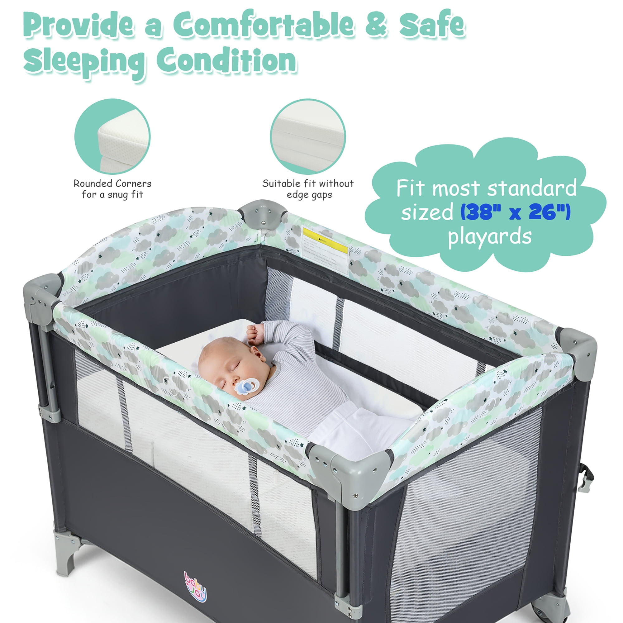 Online Best choice TriFolding Mattress Travel Playard Mattress Soft