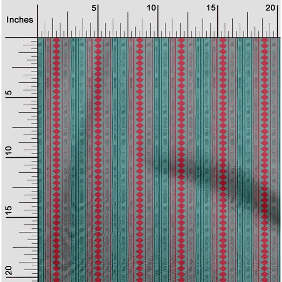 oneOone Cotton Flex Fabric Stripe & Diamond Block Print Fabric By Yard 40 Inch Wide