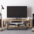 thumbnail image 5 of Decorotika Asal 47" Modern Metal Wood TV Stand for Maximum 55 inches Televisions Oud Oak & White, 5 of 7