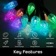 Geeni Indoor/Outdoor C6 String Lights, IP44 Weatherproof, 70 LED Lights (50ft)
