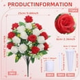 thumbnail image 3 of Artificial Cemetery Flowers,Set of 2 Grave Memorial Flowers with Vase, Outdoor Grave Decorations Roses,Silk Flowers for Cemetery Headstones Decoration (Dark Blue White), 3 of 5
