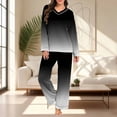thumbnail image 5 of cocolona Womens Gradient Color Pajama Sets Long Sleeve Tops and Long Pants Fall 2 Piece Lounge Outfits Casual Loose Sleepwear, 5 of 7