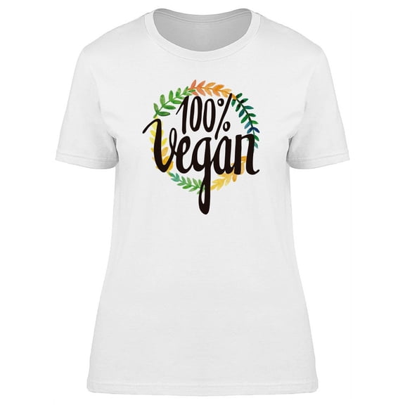 100% Vegan Wreath T-Shirt Women -Image by Shutterstock, Female Small