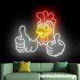 thumbnail image 2 of Handmadetneonsign Rooster Giving A Thumbs Up Neon Wall Sign, Chick Wall Art Decor, Farm Wall Decor 58264, 2 of 5
