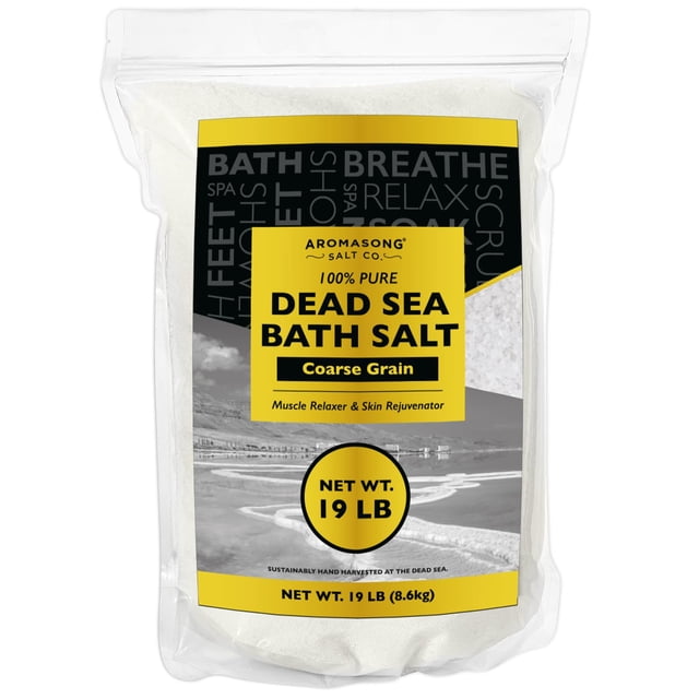 Sal de baño Aromasong Sal del Mar Muerto, 8,6 kg, de grano grueso, resellable