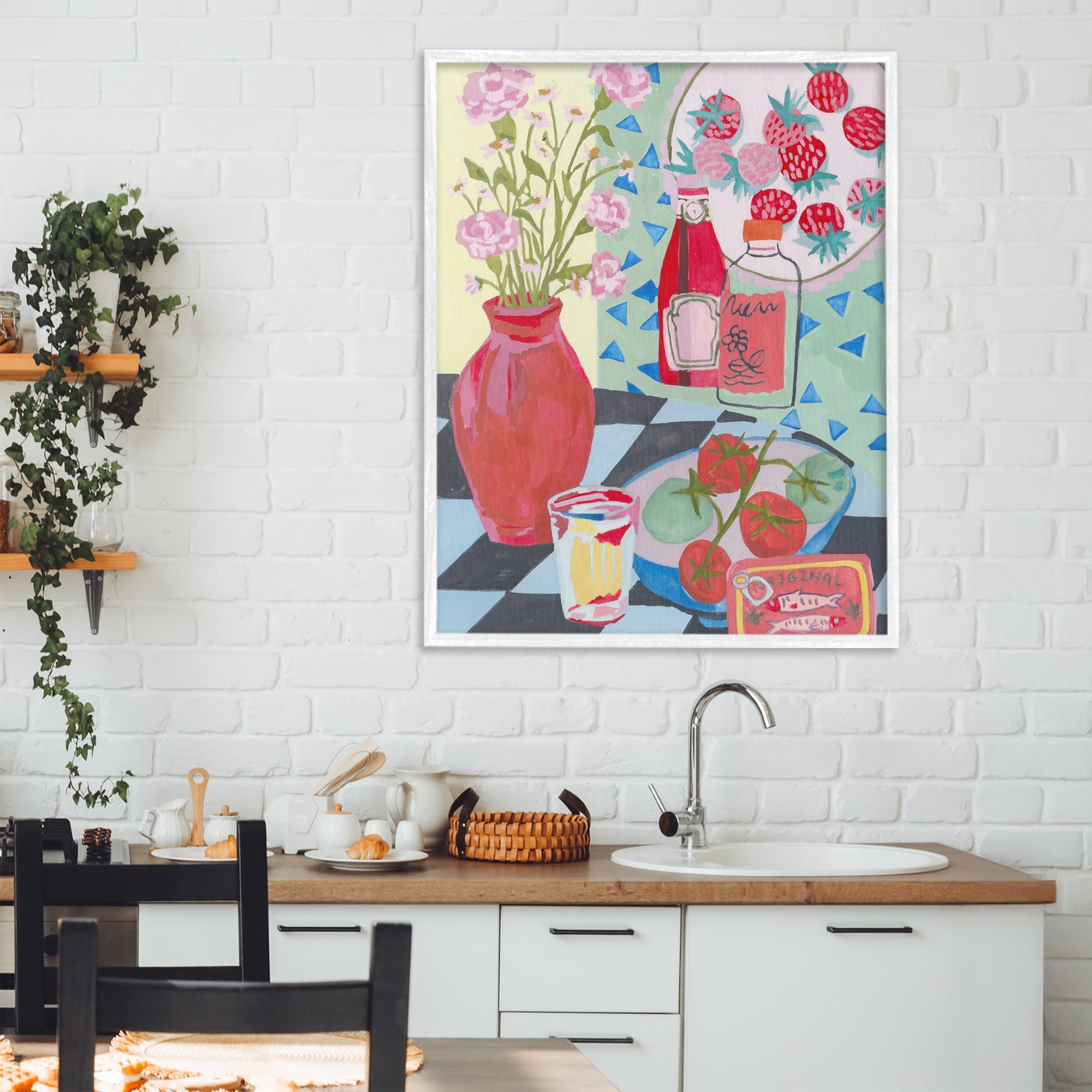 Stupell Industries Kitchen Sauces Still Life White Framed Giclee Art, design by Melissa Wang