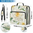 thumbnail image 3 of Circular Folder Package 13.6*3.5*12.4 Inches ,Binder Bag，Binder Organizer，Zipper Binder，3 Ring Binder ,Suitable for Work Chrysanthemums White, 3 of 8