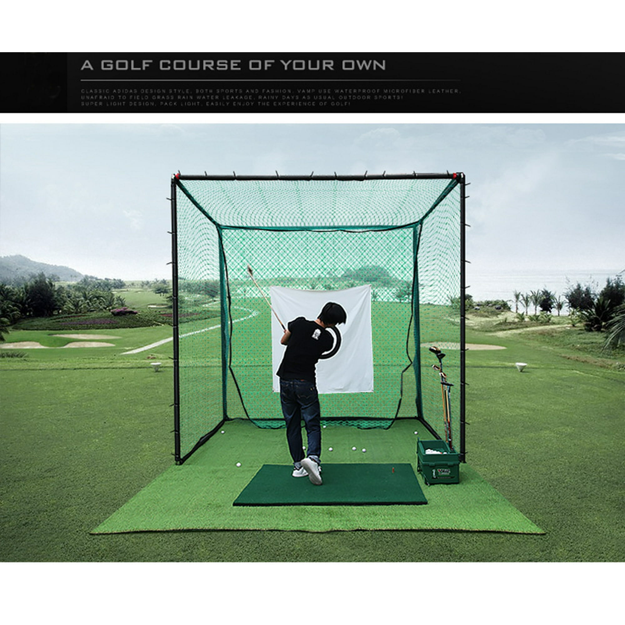 INTBUYING Cage de Frappe de Golf Portable Pliable, Filet de Frappe