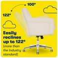 thumbnail image 4 of Serta Ashland Office Desk Chair, Button Tufted Mid-Back, Memory Foam Cushion, Chrome Swivel Base, Cream, 4 of 10