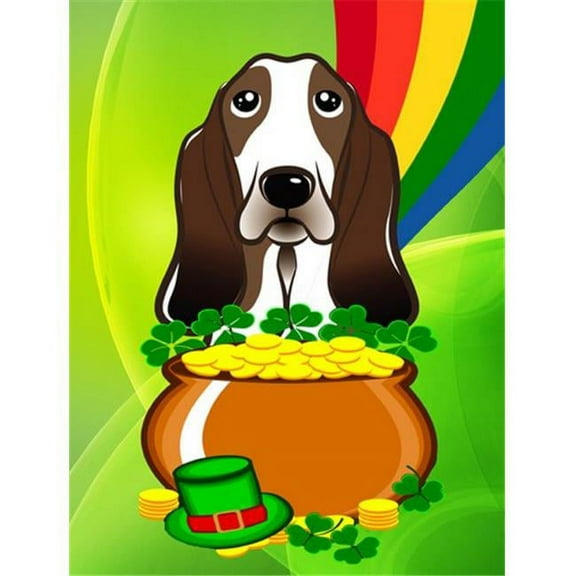 Basset Hound St. Patricks Day Flag Garden