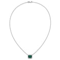 thumbnail image 4 of Primal Gold 14 Karat White Gold Octagon Lab Created Emerald and Diamond 18-inch Necklace, 4 of 4