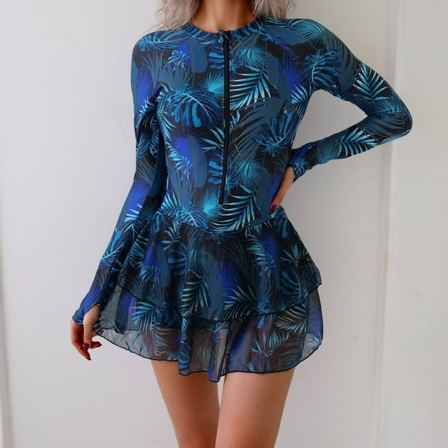 Trajes de baño de una pieza para mujer Trajes de surf de manga larga para mujer Trajes de buceo cortos con almohadillas para el pecho y sin soportes de acero Trajes de baño conservadores Traje de baño