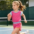thumbnail image 6 of kmaduk Girls Clothes Color Block Sleeveless Tank Top with Shorts 2PCS Summer Outfits Hot Pink,Size 7-8 Years, 6 of 6