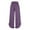 Purple, variant on Women's High Waist Wide Leg Pants, Paper Bag Waist Palazzo Trousers with Asymmetrical Ruffle Hem, Cotton Linen Blend Loose Casual Pants for Beach, Vacation, Date and Daily Wear