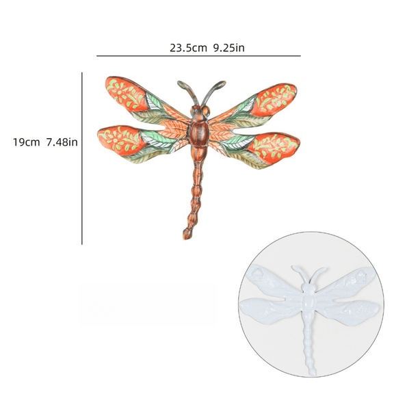 JUANCHENG 3D Odonata Metal Wall Decor Outdoor Fence Wall Art Decor for Yard Patio Garden
