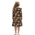 thumbnail image 2 of FKELYI Retro Daisy Floral Mushroom Print Girls Long Sleeve Dress for Fall Ruffle Dresses Tiered Swing Trim Dress for Party Birthday Holiday, 7-8 Y, 2 of 6