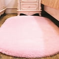 thumbnail image 4 of SAYFUT 31.4 x 64.9 inches Ultra Soft Fluffy Oval Area Rugs Shaggy Living Room Rug Solid Color Non-Slip Bedroom Bedside Rug Runners, 4 of 5
