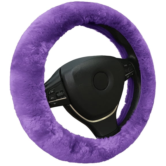 HEKWUP Australian Sheepskin Wool Steering Wheel Cover For Women & Men Universal 15 Inch Steering Wheels & Accessories Ecofriendly Wheel Cover For Car Car Access