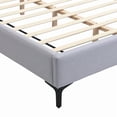 thumbnail image 5 of [Luckynote]Chic Linen Upholstered Bed with Integrated Lights and Shelves, Grey, Queen, 5 of 10