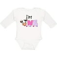 thumbnail image 3 of Inktastic I'm 1 Cute Cow and Polka Dots Boys or Girls Long Sleeve Baby Bodysuit, 3 of 5