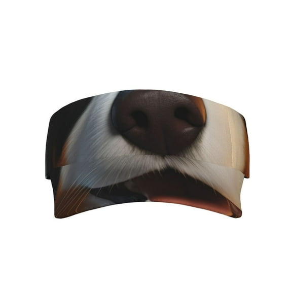 KLL Sport Sun Visor Hats Ball Caps Empty Top Baseball Sun Cap for Men Women-Playful Smile Cute Dog