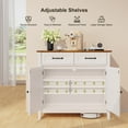 thumbnail image 6 of Aiho 35" Coffee Bar Cabinet, Sideboard Buffet Cabinet with 2 Drawers, Adjustable Shelf, 2 Doors, for Kitchen, Living Room - White+Retro, 6 of 11