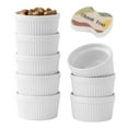 thumbnail image 2 of DOWAN 8Oz White Ceramic Ramekins Set of 8, Porcelain Ramekins Dishes for Appetizers and Snacks, Baking Bowls, Oven Dishwasher Safe Bakeware, Stackable White, 2 of 6