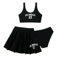 thumbnail image 2 of ibiyuan Girls Period Swimwear 3 Piece Bathing Suit Adjustable Strap Contrast Bikini Comfortable Cute Ruffle Tankini Sets Swimwear with Cover Up Skirt, 2 of 6