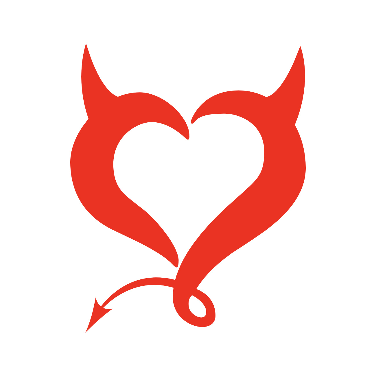 Devil Heart Sticker Decal Die Cut - Self Adhesive Vinyl - Weatherproof ...