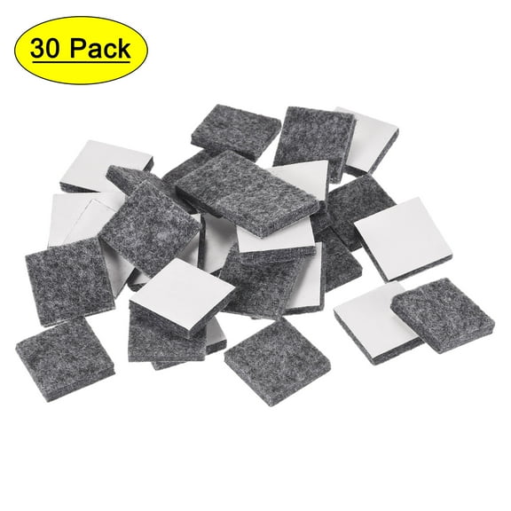 Unique Bargains 1' Self-stick Square Non-slip Felt Pads Floors Protect Grey 30 Pack