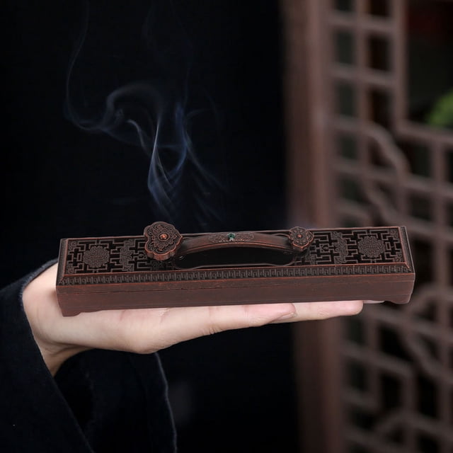 15cm Incense Burner with Delicate Antique Design, Indoor Fragrance, Free Incense Box, Multi Functional Use, Exquisite Craftsmanship for Meditation, Yoga, Office
