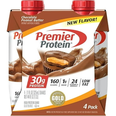 Premier Protein Shake, Chocolate Peanut Butter, 30G Protein, 11 Fl Oz, 4 Ct