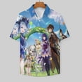 thumbnail image 3 of Genshin Impact Casual Short Sleeve Shirt Lapel Collar Shirt Summer Beach Shirt 6XL, 3 of 8