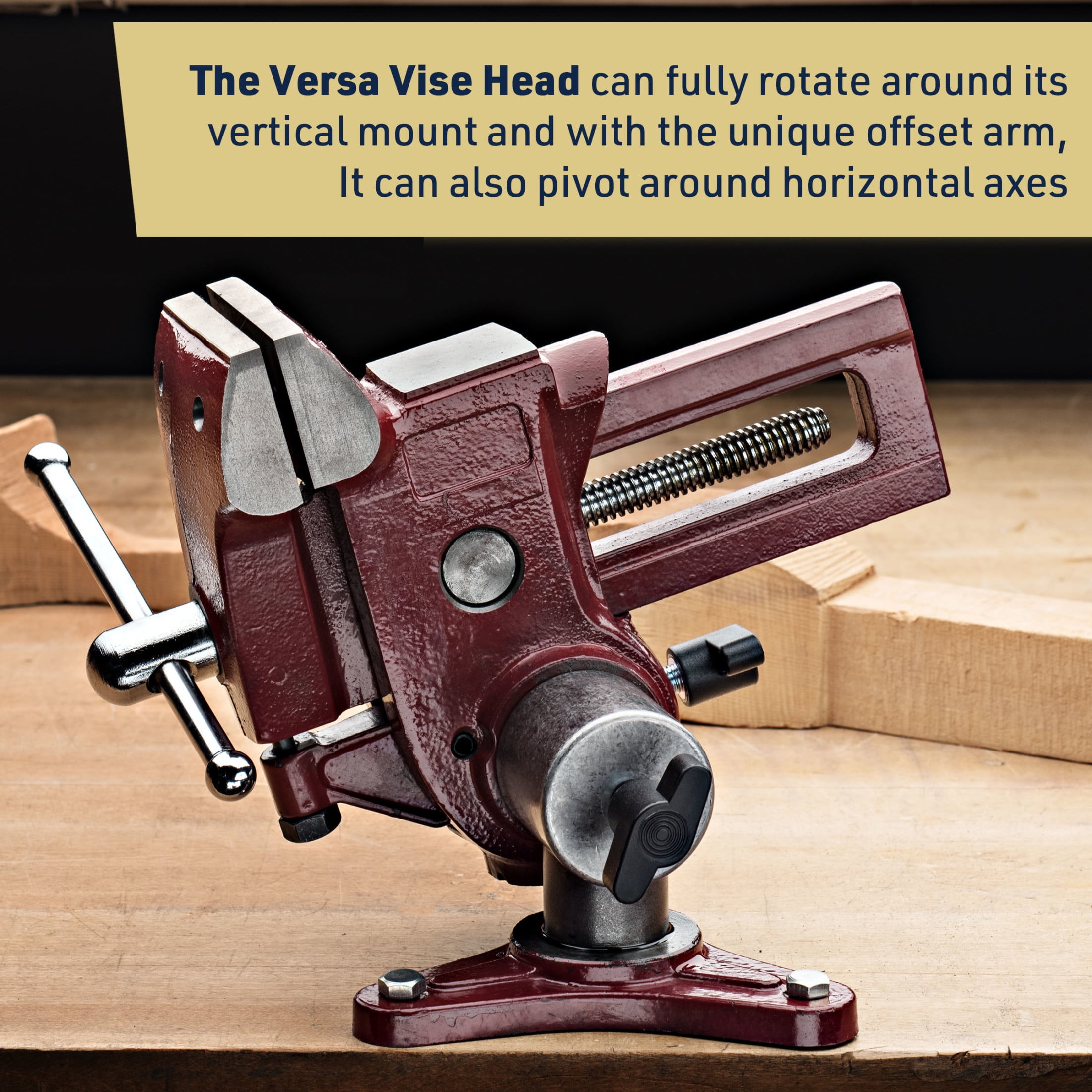 Kings County Tools Bench Vise with 2 Axes of Rotation and 4.5” Jaw Opening