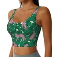 thumbnail image 2 of Goofa Tropical Leopard Printed Sports Bras for Women, High Impact Running Bra Workout Crop Tank Tops Longline Sports Bra Push up-Medium, 2 of 9