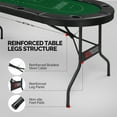 thumbnail image 4 of PEXMOR Foldable 8-Player Game & Card Table with Stainless Steel Cup Holders, Padded Rails, Green, 4 of 8