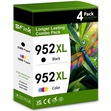 952 xl Ink Cartridges 4 Pack Black,Cyan,Magenta,Yellow Compatible for HP 952 Ink Cartridges 952xl Ink for OfficeJet Pro 8730 8740 Printers