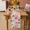 thumbnail image 2 of Valentines Table Runner 72 Inches, Pink Red Love Heart Green Botanical Spring Bed Runner Dresser Scarves Tabletop for Indoor Outdoor Parties/Ceremony/Banquet, 13" x 72", 2 of 8